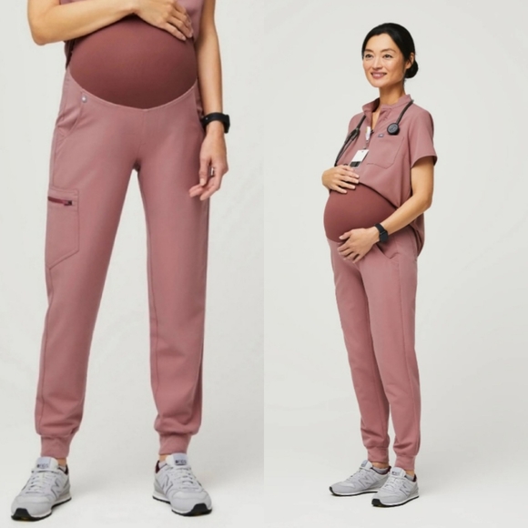 Figs Pants & Jumpsuits Figs Zamora Maternity Jogger Scrub Pants Mineral Mauve Pink Xl Petite
